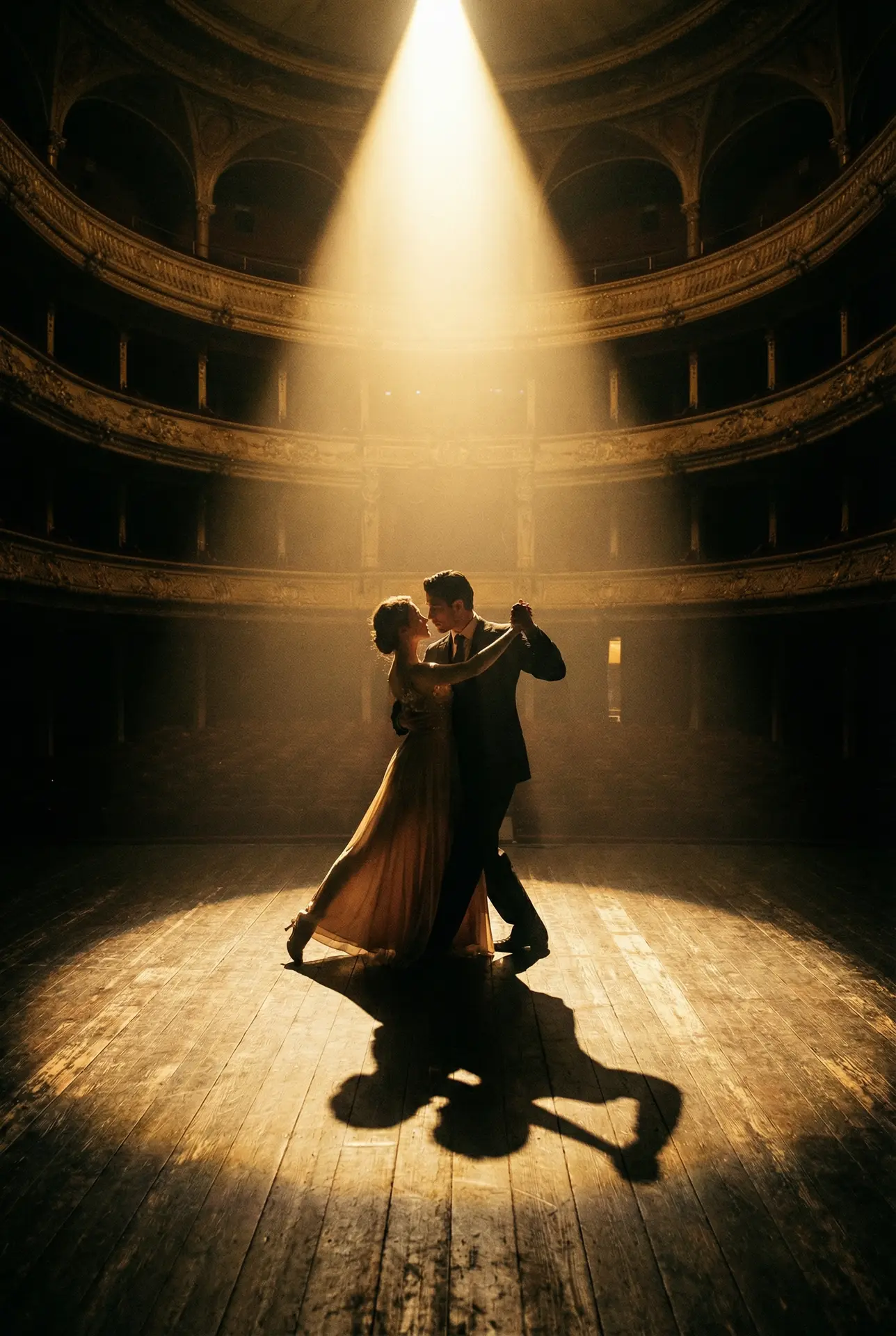 啊啊啊老板不要啊轻点 获奖影片《最后的华尔兹》海报，剧院舞台上的双人舞
